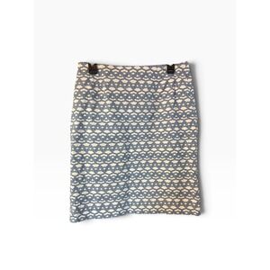Doncaster Collection Blue White Geometric Link Print Pencil Skirt Womens 10